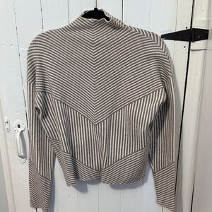 Cynthia Rowley Taupe and Cream Striped Sweater